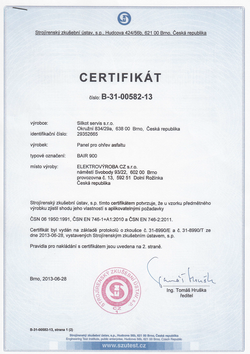 Certifik&aacute;t BAIR 900 2