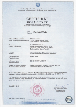 Certifikát Silkot Blue